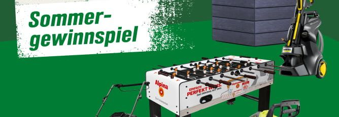 toom Sommergewinnspiel Überschrift mit vielen Gewinnen